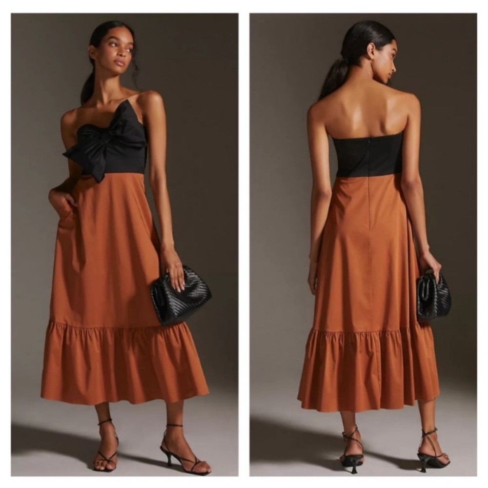 Anthropologie Hutch Bow Tie Maxi Dress